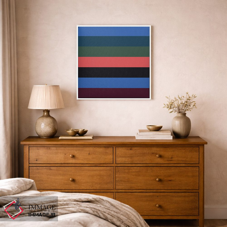 تابلو مدرن "خطوط پهن آبی" اثر استودیو هنری میهو - D1W