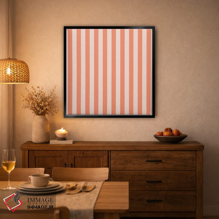 تابلو مینیمال "خطوط نارنجی بچگانه" اثر استودیو هنری میهو - D5B