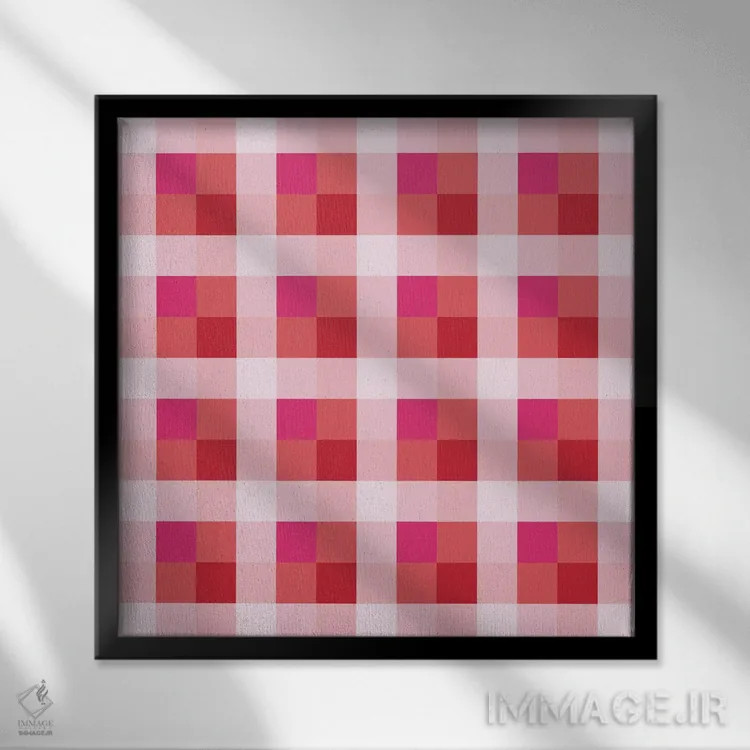 تابلو مدرن "توهم رنگی هندسی" اثر استودیو هنری میهو - نمای قابدار مشکی