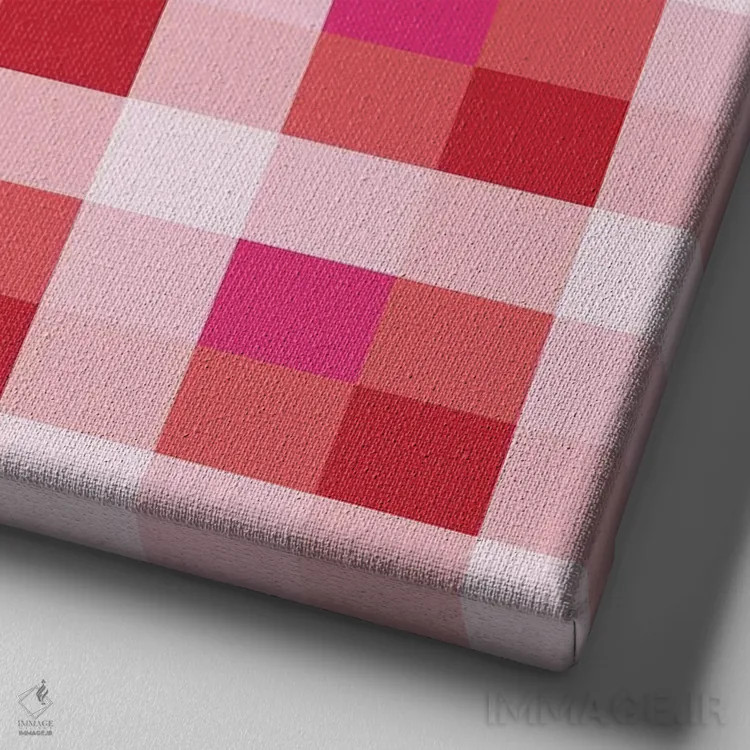 تابلو مدرن "توهم رنگی هندسی" اثر استودیو هنری میهو - نمای نزدیک بافت بوم