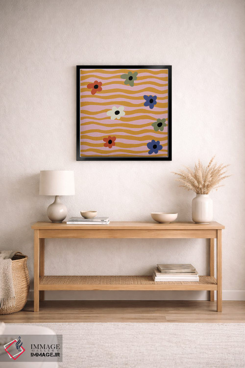 تابلو مدرن ستاره گل دار چشمک زن اثر استودیو هنری میهو - D4B