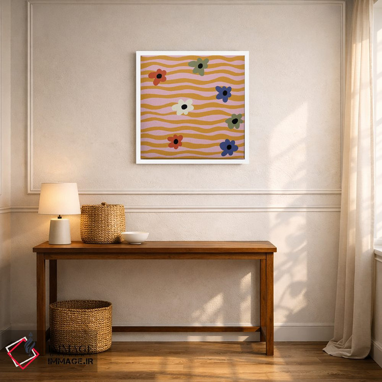 تابلو مدرن ستاره گل دار چشمک زن اثر استودیو هنری میهو - D6W