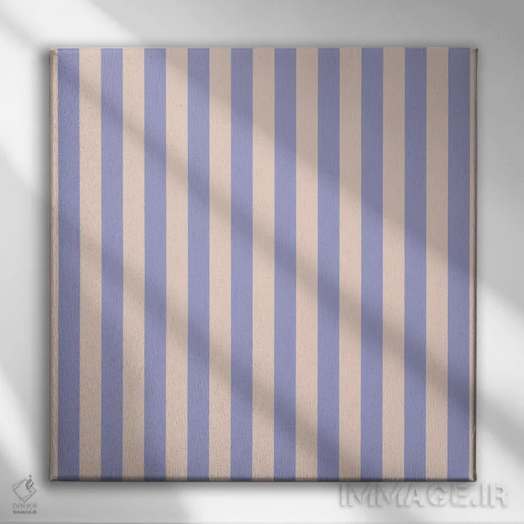 تابلو مینیمال "خطوط پهن بنفش" اثر استودیو هنری میهو - نمای روبهرو روی دیوار