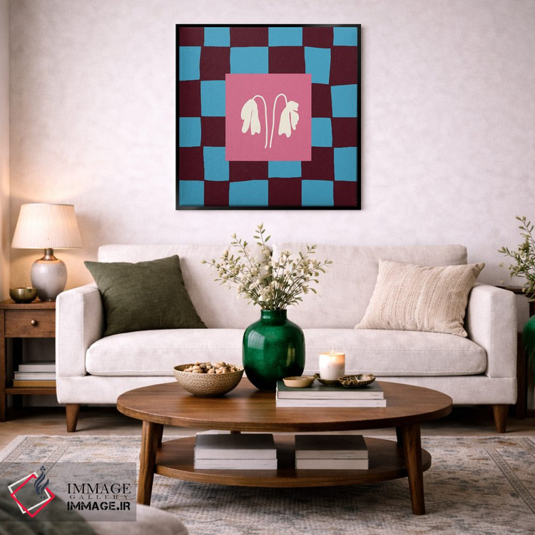 تابلو مدرن "کنار هم در صفحه شطرنجی" اثر استودیو هنری میهو - D3B
