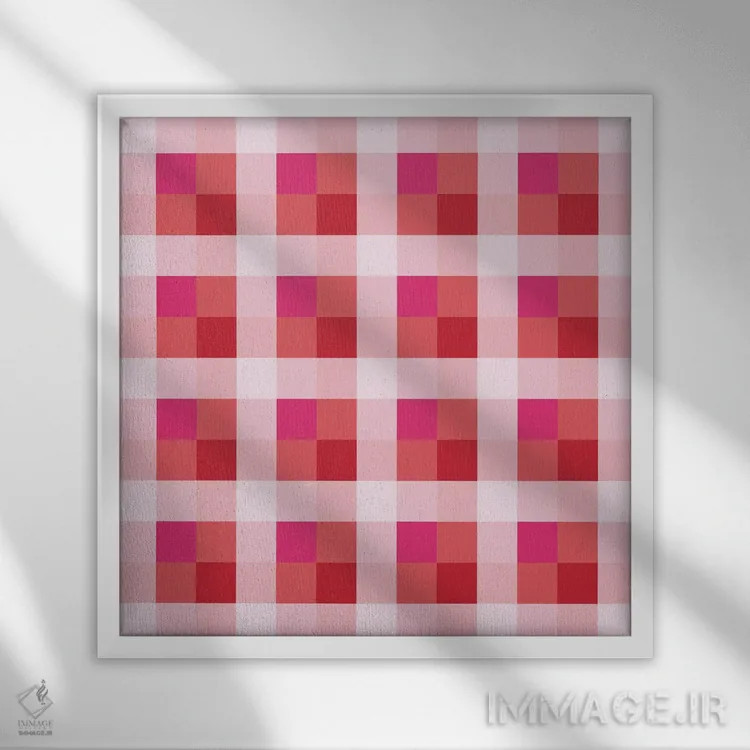 تابلو مدرن "توهم رنگی هندسی" اثر استودیو هنری میهو - نمای قابدار سفید