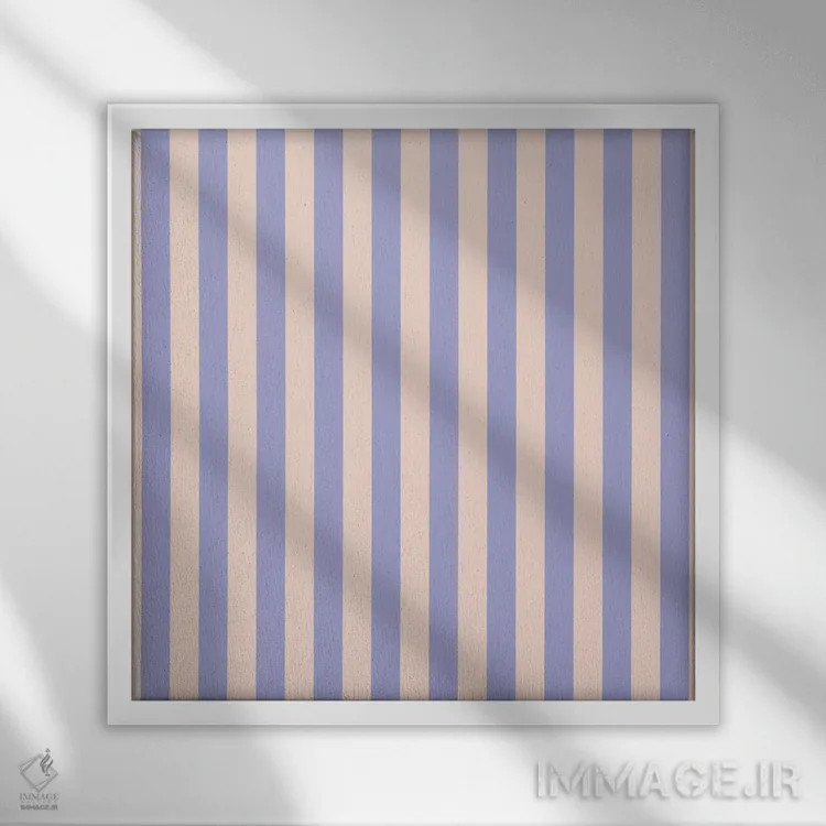 تابلو مینیمال "خطوط پهن بنفش" اثر استودیو هنری میهو - نمای قابدار سفید