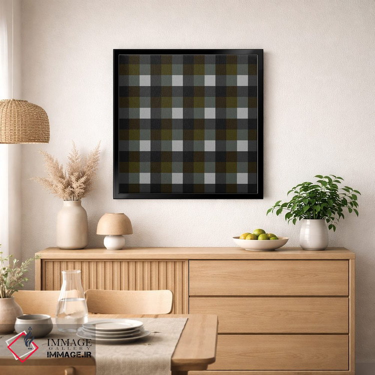 تابلو مدرن پارچه شطرنجی کلاسیک اثر استودیو هنری میهو - D1B