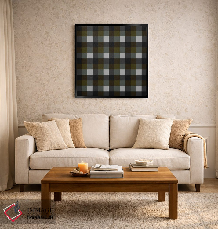 تابلو مدرن پارچه شطرنجی کلاسیک اثر استودیو هنری میهو - D3B