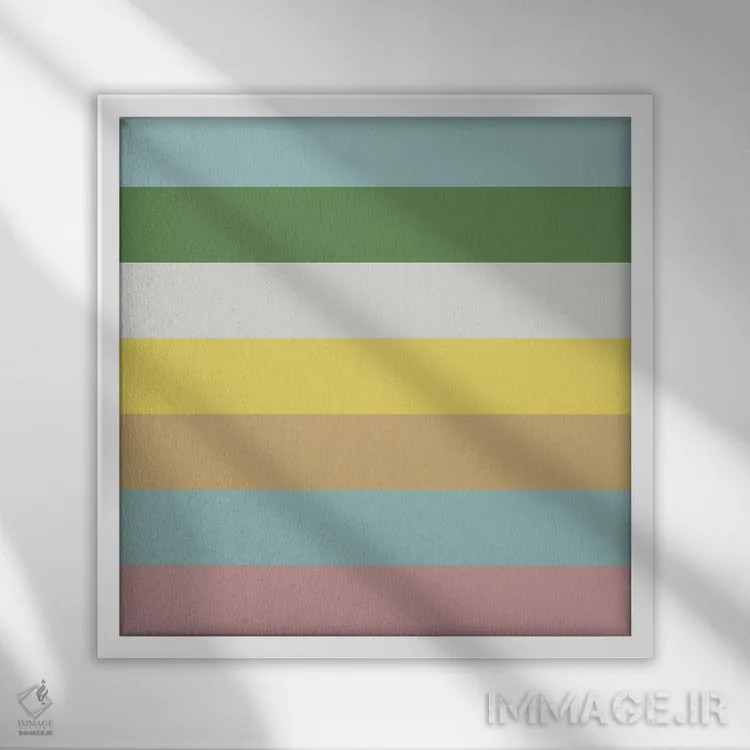 تابلو مدرن "خطوط رنگی شاد" اثر استودیو هنری میهو - نمای قابدار سفید