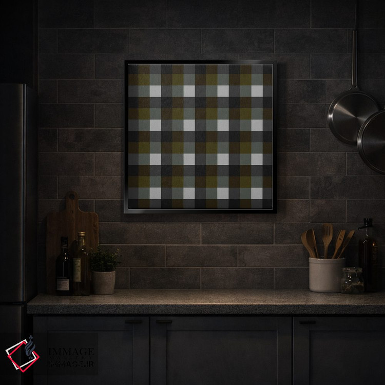 تابلو مدرن پارچه شطرنجی کلاسیک اثر استودیو هنری میهو - D4B