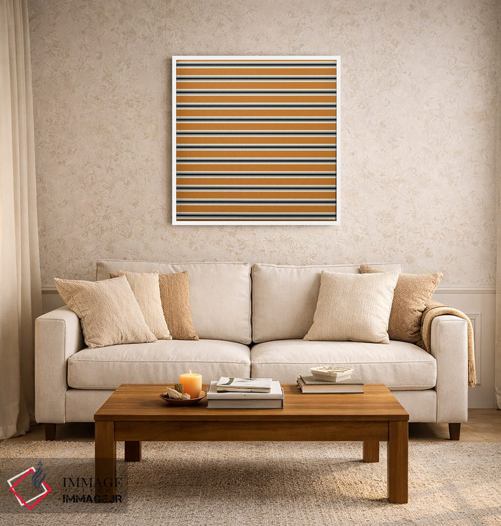 تابلو مینیمال راه راه مینیمال نارنجی و مشکی اثر استودیو هنری میهو - D3W