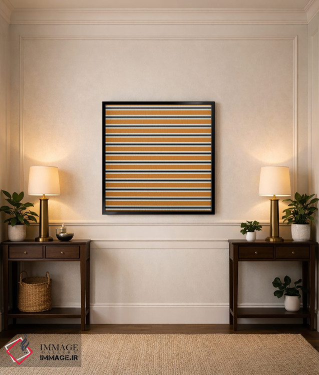 تابلو مینیمال راه راه مینیمال نارنجی و مشکی اثر استودیو هنری میهو - D6B