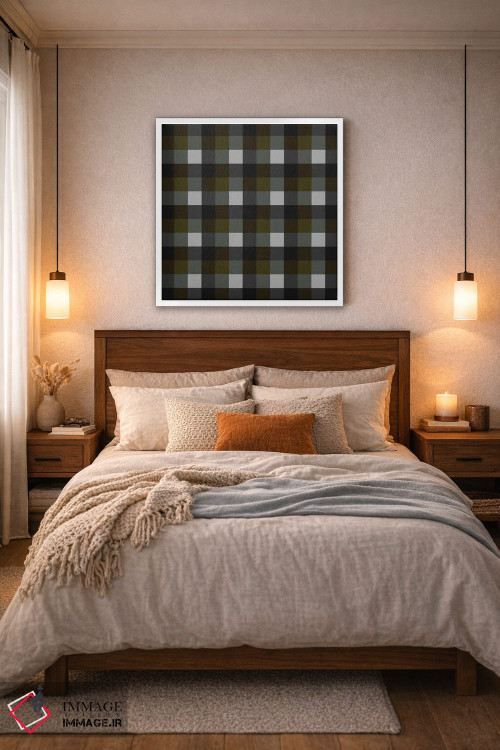 تابلو مدرن پارچه شطرنجی کلاسیک اثر استودیو هنری میهو - D6W