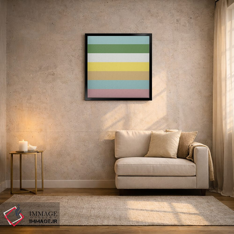 تابلو مدرن "خطوط رنگی شاد" اثر استودیو هنری میهو - D2B