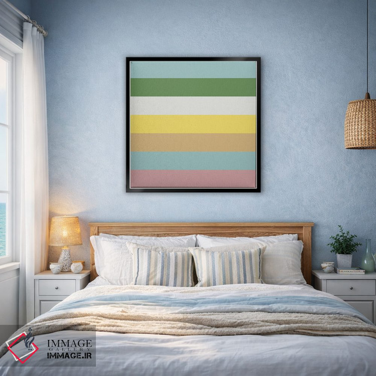 تابلو مدرن "خطوط رنگی شاد" اثر استودیو هنری میهو - D3B