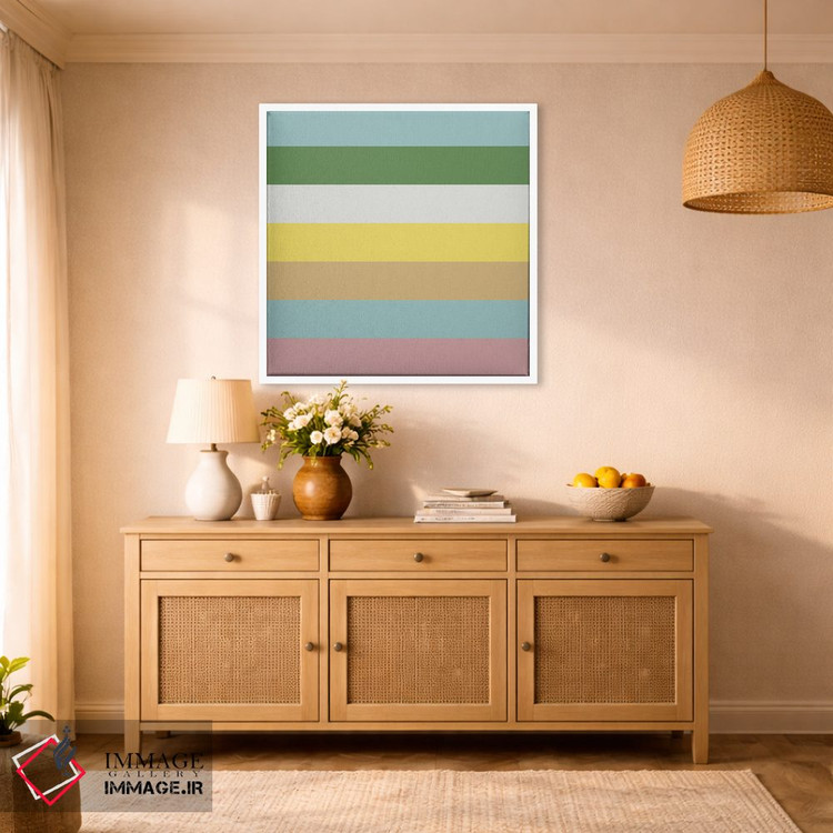 تابلو مدرن "خطوط رنگی شاد" اثر استودیو هنری میهو - D1W