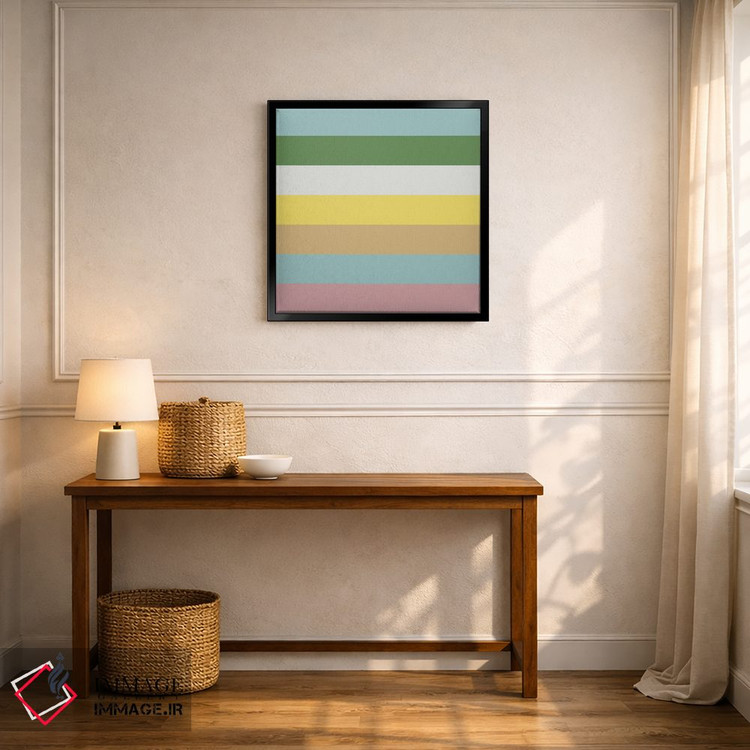 تابلو مدرن "خطوط رنگی شاد" اثر استودیو هنری میهو - D5B