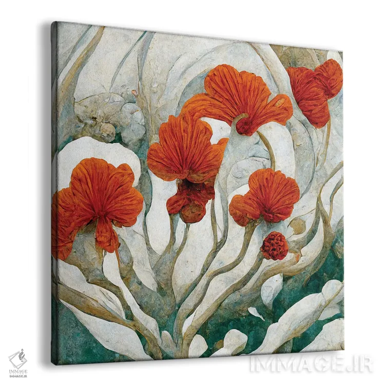 تابلو دکوراتیو گل های قرمز شگفت انگیز ۳ اثر مایک کیف - نمای پرسپکتیو محصول