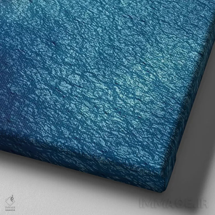 تابلو دکوراتیو نمای هوایی از جزیره استوایی به شکل قلب اثر مایک کیف - نمای نزدیک بافت بوم