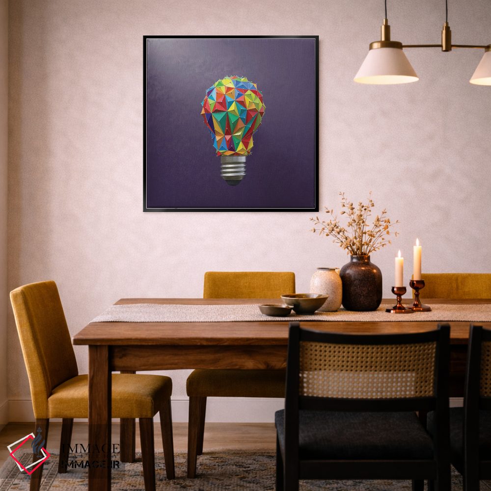 تابلو دکوراتیو لامپ خلاقانه اثر مایک کیف - D6B