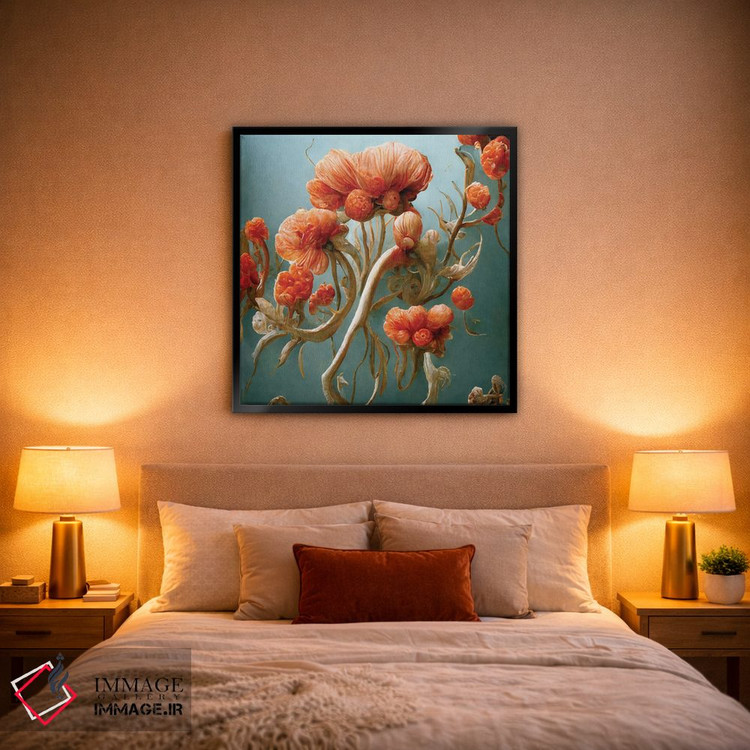 تابلو دکوراتیو گل های قرمز شگفت انگیز ۲ اثر مایک کیف - D1B