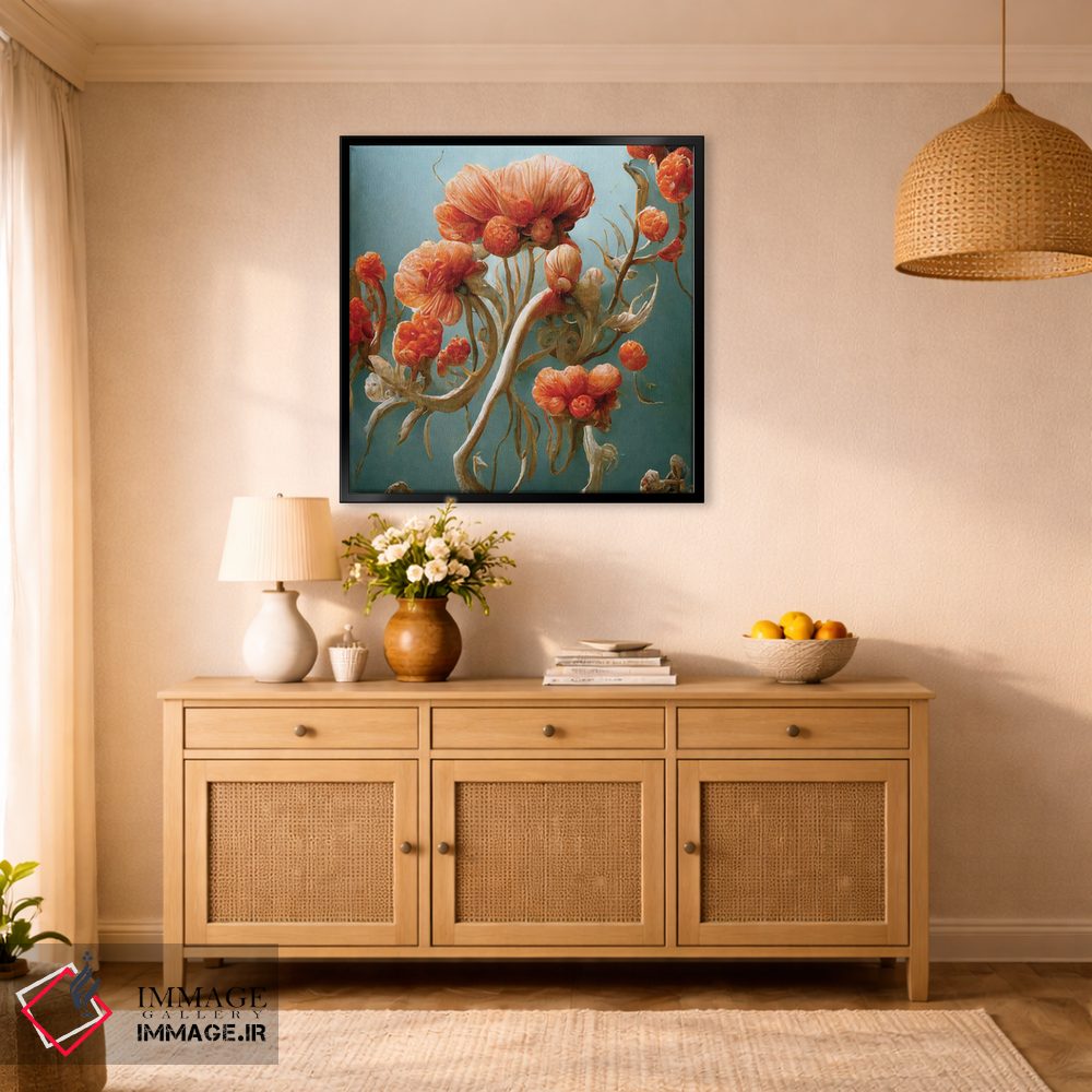 تابلو دکوراتیو گل های قرمز شگفت انگیز ۲ اثر مایک کیف - D2B