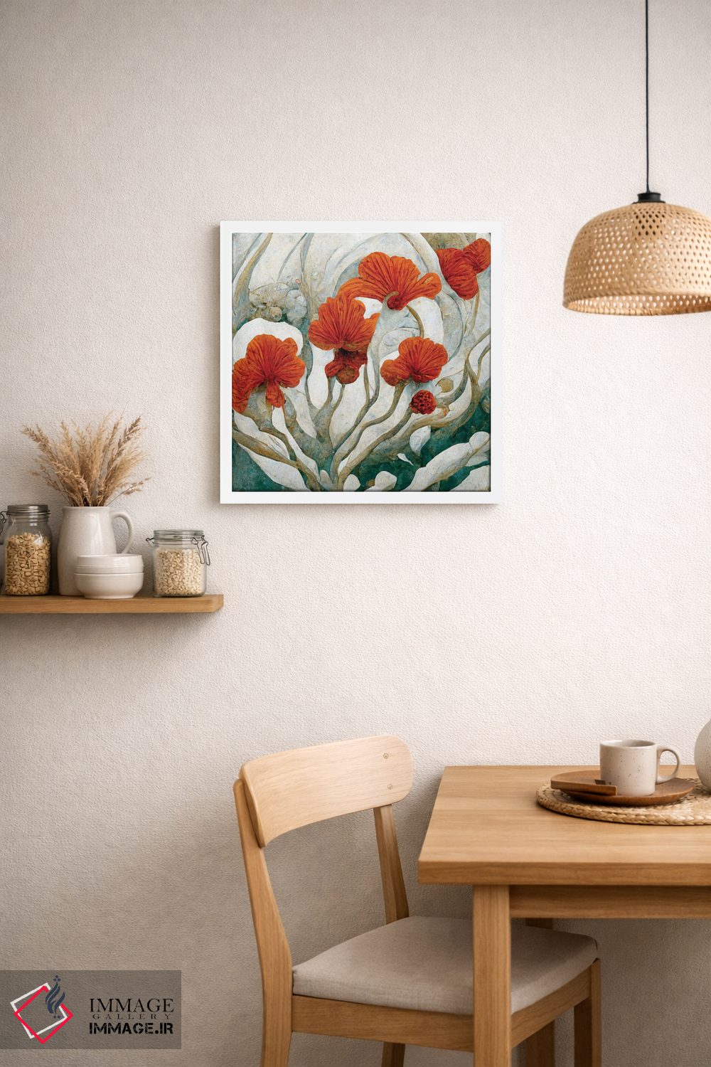 تابلو دکوراتیو گل های قرمز شگفت انگیز ۳ اثر مایک کیف - D1W