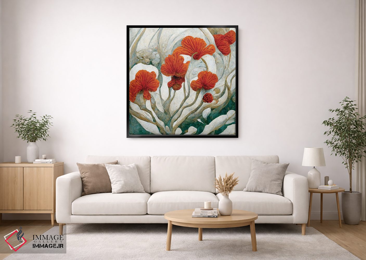 تابلو دکوراتیو گل های قرمز شگفت انگیز ۳ اثر مایک کیف - D2B