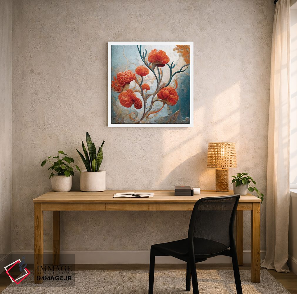 تابلو دکوراتیو گل های قرمز شگفت انگیز ۵ اثر مایک کیف - D3W