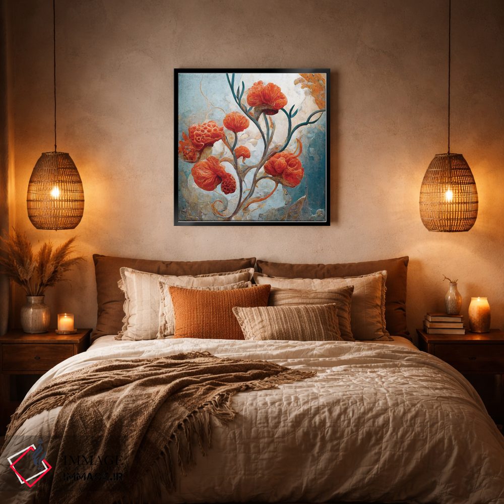 تابلو دکوراتیو گل های قرمز شگفت انگیز ۵ اثر مایک کیف - D5B