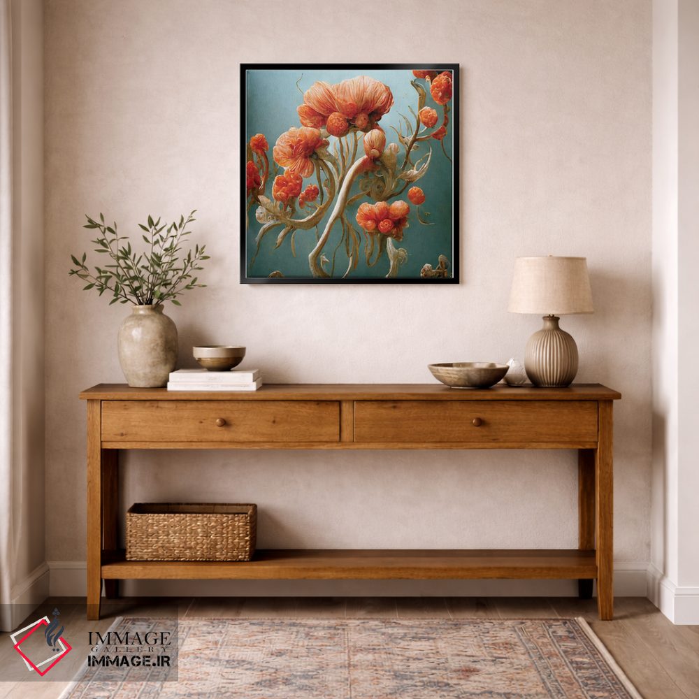 تابلو دکوراتیو گل های قرمز شگفت انگیز ۲ اثر مایک کیف - D6B