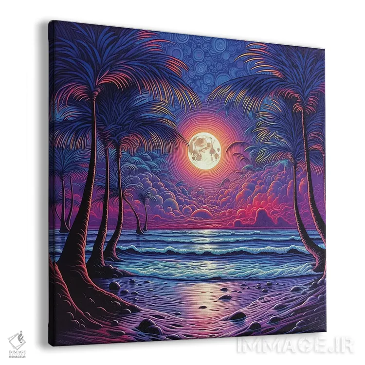 تابلو دکوراتیو ساحل دریایی فانتزی اثر مایک کیف - نمای پرسپکتیو محصول