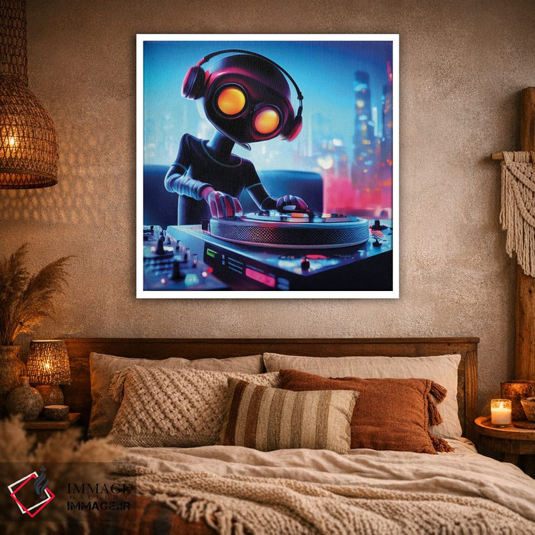 تابلو دکوراتیو دی جی ربات اثر مایک کیف - D1W