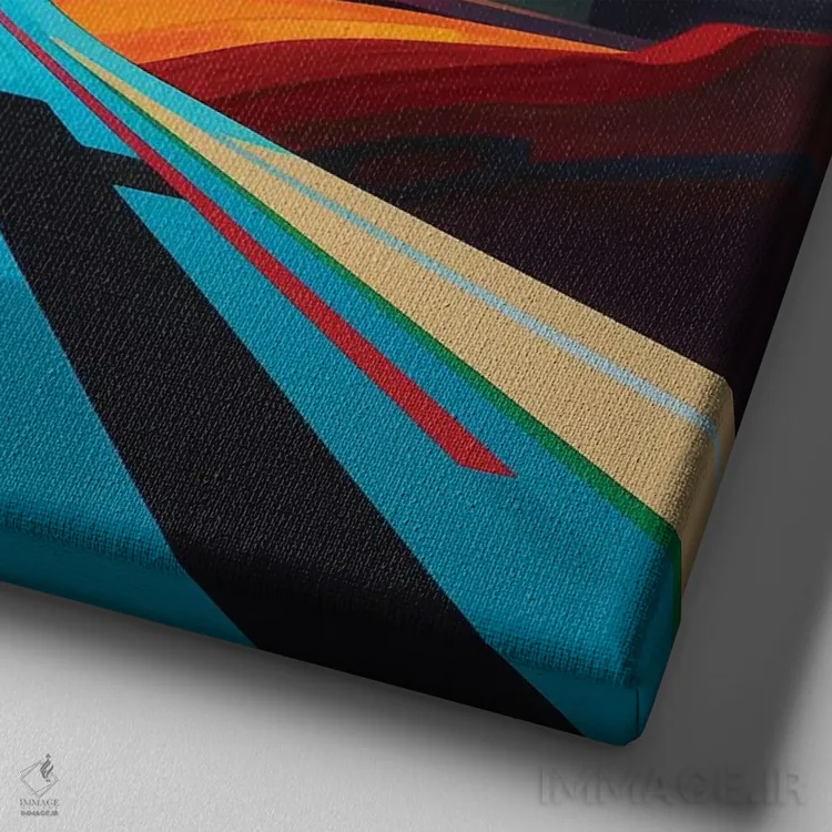 تابلو دکوراتیو جاده به سوی خورشید اثر مایک کیف - نمای نزدیک بافت بوم