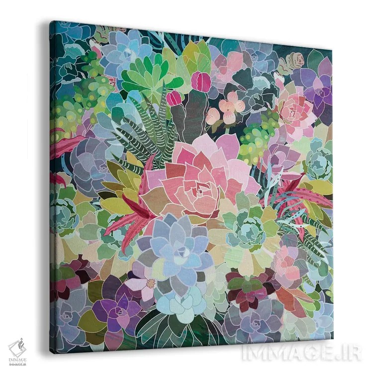 تابلو دکوراتیو گیاهان گوشتی اثر میا چارو - نمای پرسپکتیو محصول