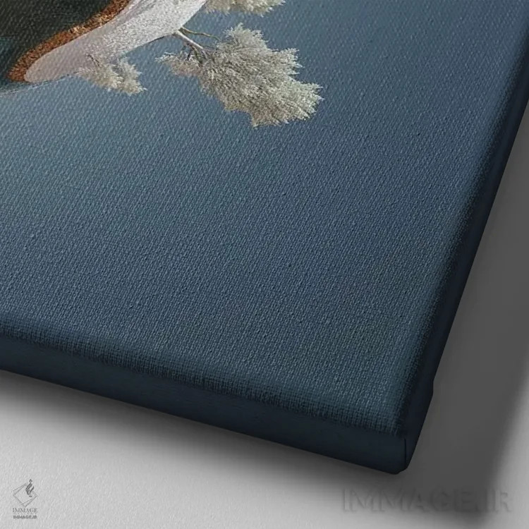 تابلو دکوراتیو زمستان در سیاره ای کوچک اثر مایک کیف - نمای نزدیک بافت بوم