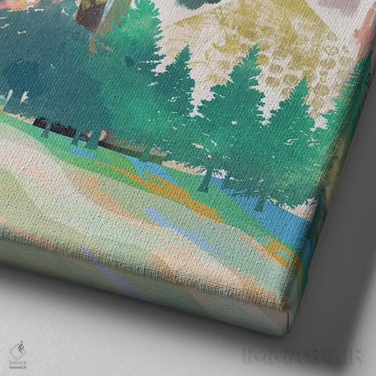 تابلو دکوراتیو قانون رازآلود اثر میا چارو - نمای نزدیک بافت بوم