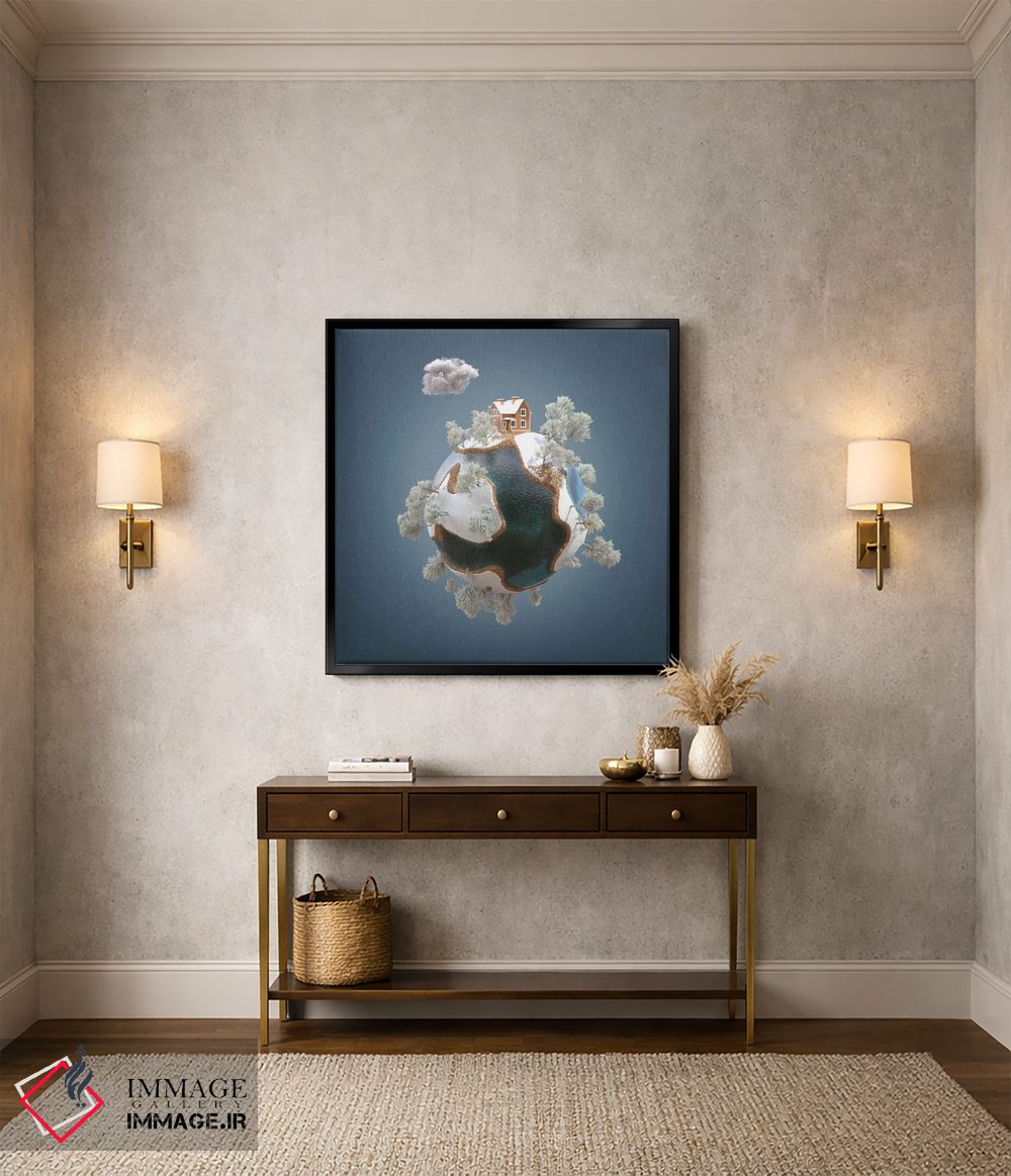 تابلو دکوراتیو زمستان در سیاره ای کوچک اثر مایک کیف - D3B