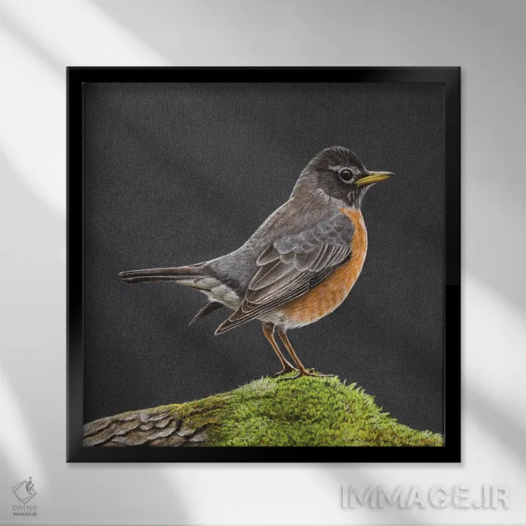 تابلو دکوراتیو روبین آمریکایی اثر میخائیل ودرنیکوف - نمای قابدار مشکی