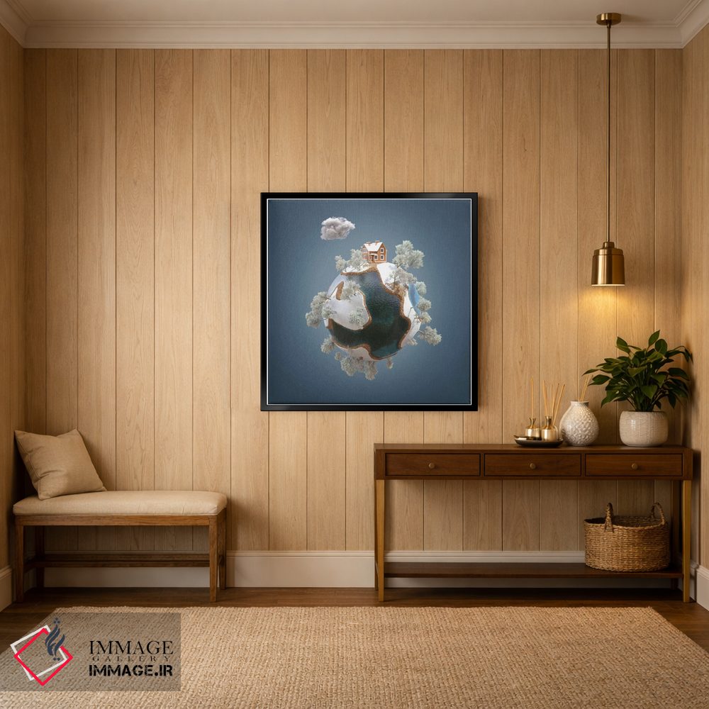 تابلو دکوراتیو زمستان در سیاره ای کوچک اثر مایک کیف - D4B