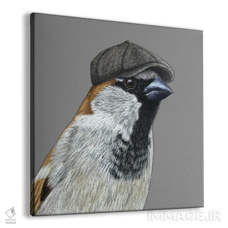 تابلو دکوراتیو گنجشک درختی ۷ اثر میخائیل ودرنیکوف - نمای پرسپکتیو محصول