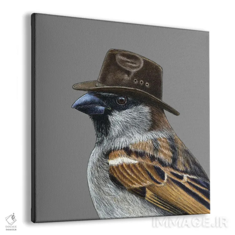 تابلو دکوراتیو گنجشک درختی ۸ اثر میخائیل ودرنیکوف - نمای پرسپکتیو محصول