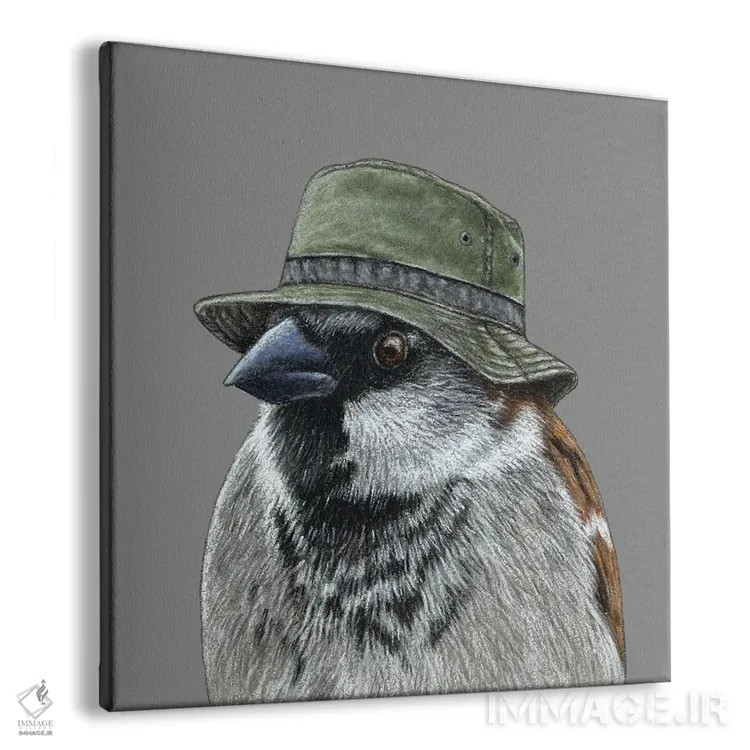 تابلو دکوراتیو گنجشک درختی ۵ اثر میخائیل ودرنیکوف - نمای پرسپکتیو محصول