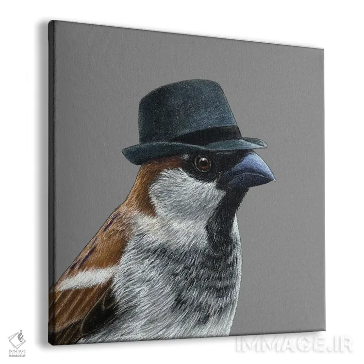 تابلو دکوراتیو گنجشک درختی ۶ اثر میخائیل ودرنیکوف - نمای پرسپکتیو محصول