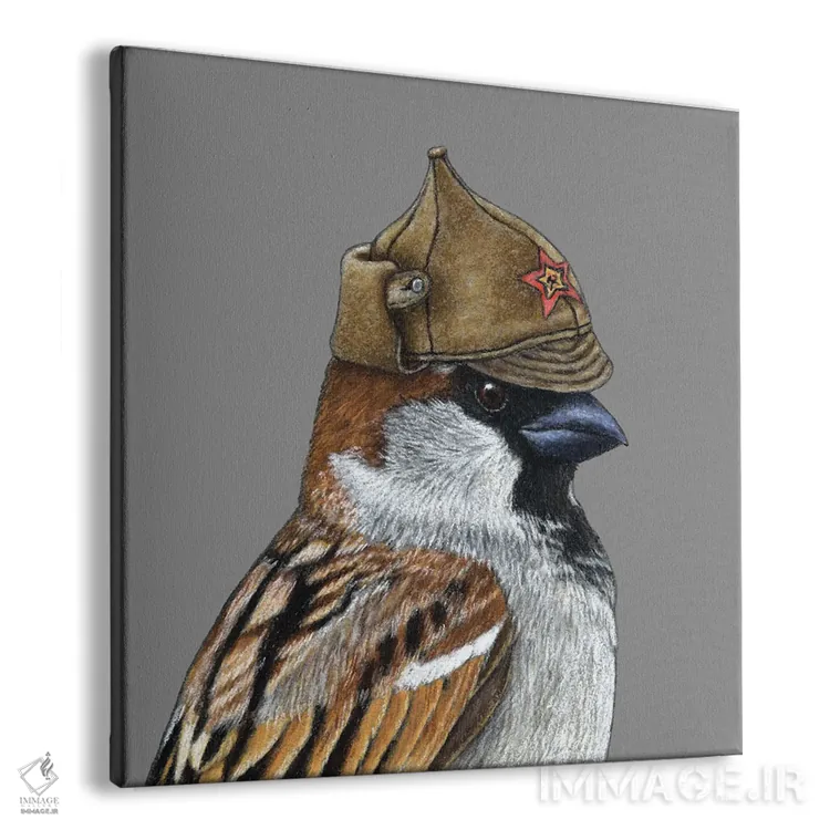 تابلو دکوراتیو گنجشک درختی ۱۱ اثر میخائیل ودرنیکوف - نمای پرسپکتیو محصول