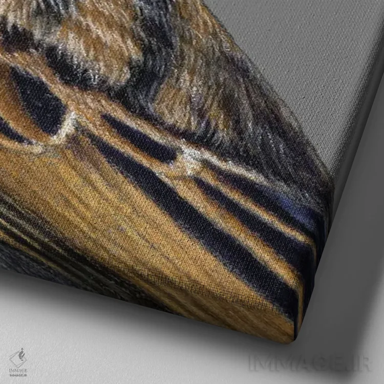 تابلو دکوراتیو گنجشک درختی ۸ اثر میخائیل ودرنیکوف - نمای نزدیک بافت بوم