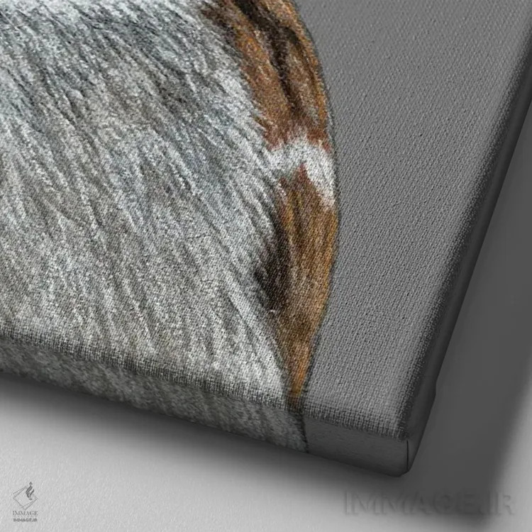 تابلو دکوراتیو گنجشک درختی ۵ اثر میخائیل ودرنیکوف - نمای نزدیک بافت بوم