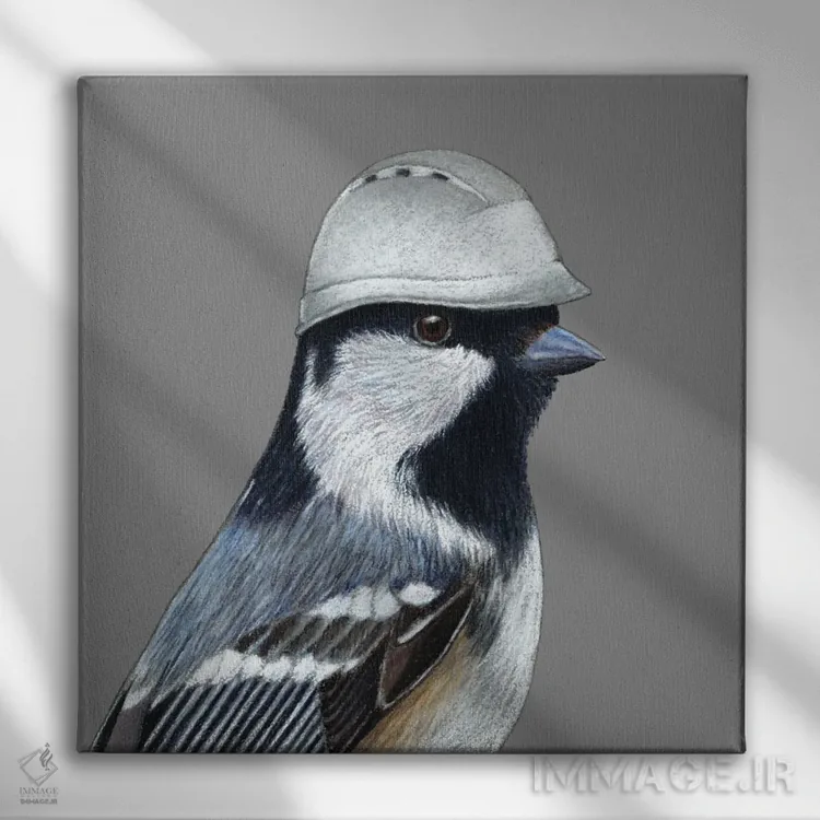 تابلو دکوراتیو سینه سر ذغالی ۲ اثر میخائیل ودرنیکوف - نمای روبهرو روی دیوار