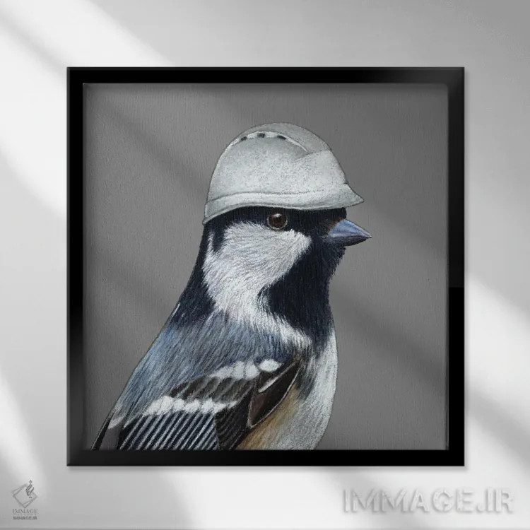 تابلو دکوراتیو سینه سر ذغالی ۲ اثر میخائیل ودرنیکوف - نمای قابدار مشکی