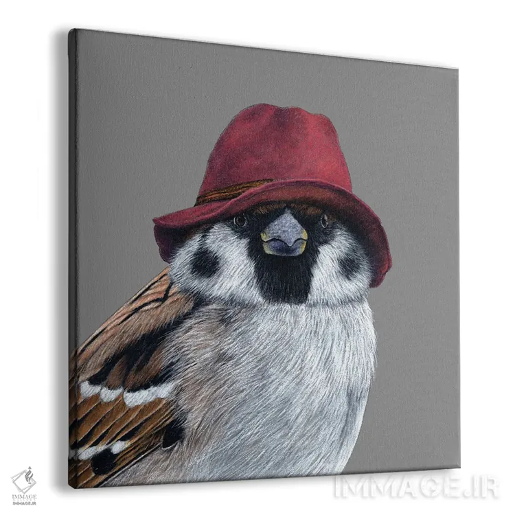 تابلو دکوراتیو گنجشک درختی ۱۲ اثر میخائیل ودرنیکوف - نمای پرسپکتیو محصول